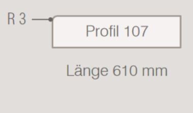Sprela Abdeckkappen Kunststoff, Profil 107, Länge: 610 mm, Doppelstück weiß (Online: Anlieferung nur nach Absprache)
