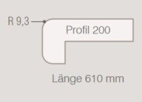 Sprela Abdeckkappen Kunststoff, Profil 200, Länge: 610 mm, Doppelstück grau (Online: Anlieferung nur nach Absprache)
