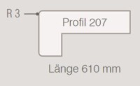 Sprela Abdeckkappen Kunststoff, Profil 207, Länge: 610 mm, Doppelstück grau (Online: Anlieferung nur nach Absprache)
