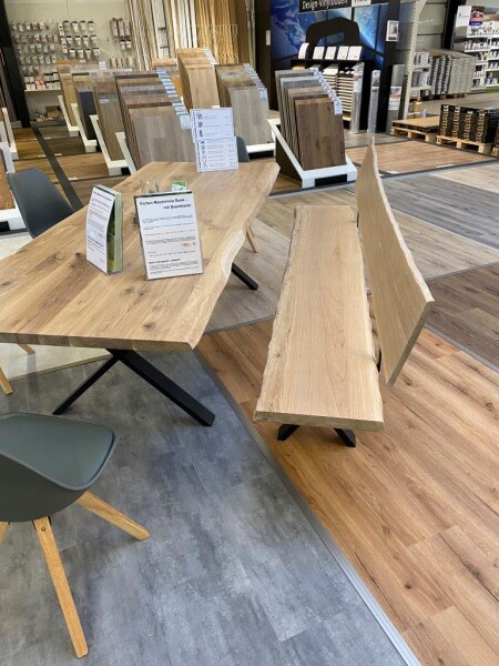 Plateau De Table En Chêne Massif Brut Avec Bord Vivant - 100x39-42x2 Cm - Neuf
