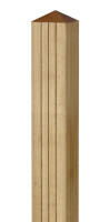 90 x 90 mm Bangkirai Spitzkopf-Pfosten mit DEKO-Nuten gehobelt, Länge: 244 cm