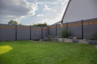 174 x 179 cm BPC-Steckzaun-Set NORDSTRAND, Farbton: Anthrazit/Anthrazit. Set bestehend aus: Ober- und Unterprofil sowie 9x BPC N&F Profile (20x195x1778mm) Art.- Nr.: NS002