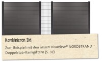 174 x 179 cm BPC-Steckzaun-Set NORDSTRAND, Farbton: Anthrazit/Silber. Set bestehend aus: Ober- und Unterprofil sowie 9x BPC N&F Profile (20x195x1778mm) Art.- Nr.: NS005