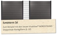 174 x 179 cm BPC-Steckzaun-Set NORDSTRAND, Farbton: Braun/Silber. Set bestehend aus: Ober- und Unterprofil sowie 9x BPC N&F Profile (20x195x1778mm) Art.- Nr.: NS006