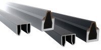 ALU-Profil-Set NORDSTRAND für Steckzaunsystem bestehend aus: 1 x unteres Alu-Trägerprofil Silber 20 x 28 x 1778 mm 1 x oberes Alu-Abschlussprofil Silber 20 x 15 x 1778 mm  Art.- Nr.: UTP02