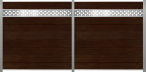 174 x 179 cm GCC-Steckzaun-Set NORDSTRAND, Farbton: Braunschwarz/Anthrazit. Set bestehend aus: Ober- und Unterprofil sowie 9x BPC N&F Profile Art.- Nr.: NS041