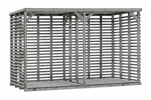 Kaminholzregal GIGA, grau, 363x116x212cm, VE: 1, Art.-Nr.: 66019