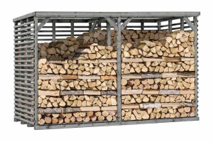 Kaminholzregal GIGA, grau, 363x116x212cm, VE: 1, Art.-Nr.: 66019