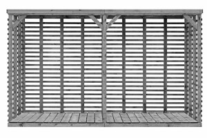 Kaminholzregal GIGA, grau, 363x116x212cm, VE: 1, Art.-Nr.: 66019