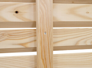 89 x 179 cm Nordstrand Rhombus Gebirgslärche unbehandelt, Rhombusleisten: ca. 19 x 65 mm, verdeckt verschraubt, Konstruktionsleisten ca. 19 x 40 mm (Ausverkauft / 2025) Art.- Nr.: NS152