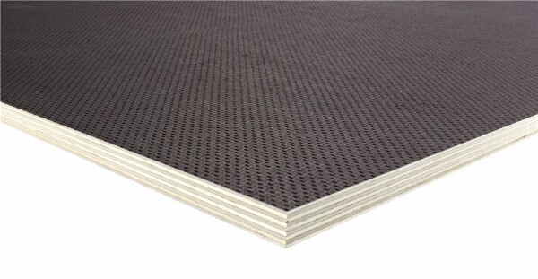 18 x 1250 x 2500 mm Europ. Furnier Sperrholzplatte Sieb/Film beschichtet Filmsperrholz Birke, mind. 120 gr. Film, Qualität 1/1, 7-fach, Verleimung gem. EN 636-3, E1 (Stückpreis: 111,28 Euro),