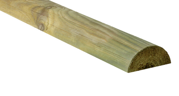 80 x 2500 mm Zaunriegel, Halbrund KDI (Volle VE 112 St.) (Stückpreis)