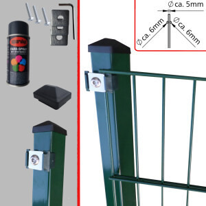 RECHTECKROHR-BASIS-PFOSTEN MIT KLEMMHALTER RAL 6005...