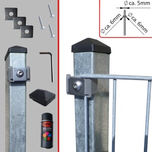 ECK-BASIS-PFOSTEN MIT KLEMMHALTERN Feuerverzinkt, 60 x 60...