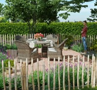 60 cm ROLLO-Lattenzaun-Rollzaun - Staketzaun, Haselnuss - Lattenabstand 4-5 cm, Rollenlänge 5 m, Art.-Nr.: 34871 (VE: 10 Stück) - 1 St. LA