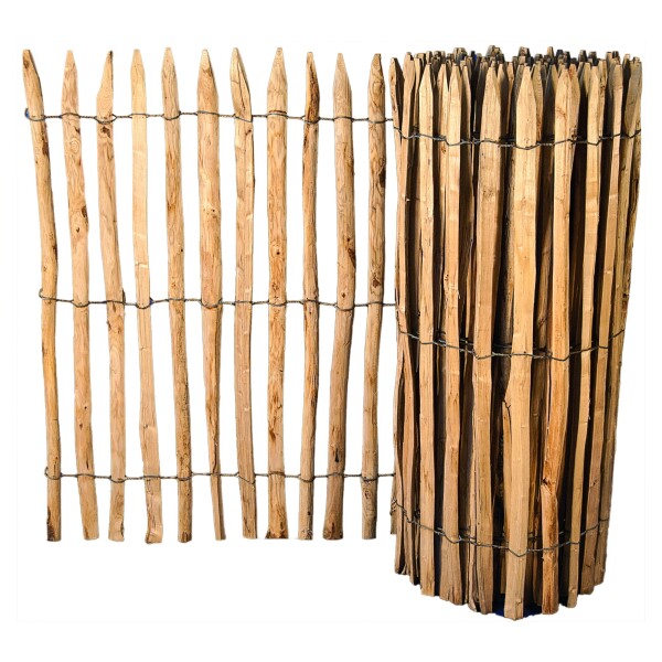 60 cm ROLLO-Lattenzaun-Rollzaun - Staketzaun, Haselnuss - Lattenabstand 4-5 cm, Rollenlänge 10 m, Art.-Nr.: 34811 (VE: 5 Stück), 1 St. LA