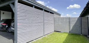 90 x 180 / 90 cm Rhombus Sichtschutz Abschluß-Zaun RECHTS aus europäischer Lärche, Rhombus- und Konstruktionsleiste: 27 x 68 mm