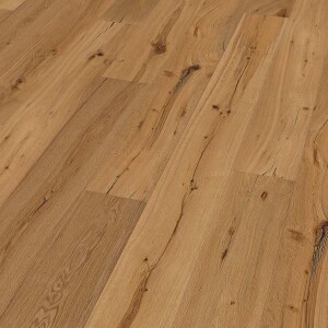 14 x 190 x 1900 mm Eiche Floorentino Helgoland lebhaft, 1-Stab Landhausdiele, farblos geölt, gebürstet, 4-seitig gefast, Stoßlängen im Paket vorhanden, Deckschicht ca. 3 mm, Drop Down, VE = 8 Stk. / Palette = 40 Pakete, Paket a 2,888 qm