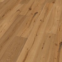 14 x 190 x 1900 mm Eiche Floorentino Lebhaft, 1-Stab Landhausdiele, farblos geölt, gebürstet, 4-seitig gefast, Stoßlängen im Paket vorhanden, Deckschicht ca. 3 mm, Drop Down, VE = 8 Stk. / Palette = 40 Pakete "Auslaufartikel / 5 Pakete "