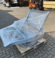 Das Waldsofa / Drehliege mit Kippfunktion, Auflage aus Kan. Lärche Latten gehobelt, 2 Untergestelle aus 5 mm Stahl / Oberfläche Grundiert / Pulverbeschichtet - DB 703 Anthrazit, Format ca.: B 148 cm x H 120 cm x T 150 cm