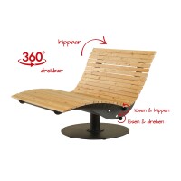 Das Waldsofa / Drehliege mit Kippfunktion, Auflage aus Kan. Lärche Latten gehobelt, 2 Untergestelle aus 5 mm Stahl / Oberfläche Grundiert / Pulverbeschichtet - DB 703 Anthrazit, Format ca.: B 148 cm x H 120 cm x T 150 cm