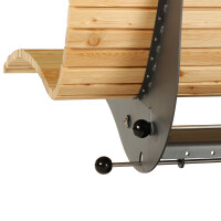 Das Waldsofa / Drehliege mit Kippfunktion, Auflage aus Kan. Lärche Latten gehobelt, 2 Untergestelle aus 5 mm Stahl / Oberfläche Grundiert / Pulverbeschichtet - DB 703 Anthrazit, Format ca.: B 148 cm x H 120 cm x T 150 cm