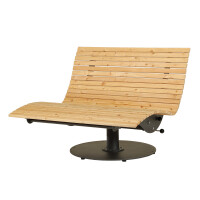 Das Waldsofa / Drehliege mit Kippfunktion, Auflage aus Kan. Lärche Latten gehobelt, 2 Untergestelle aus 5 mm Stahl / Oberfläche Grundiert / Pulverbeschichtet - DB 703 Anthrazit, Format ca.: B 148 cm x H 120 cm x T 150 cm