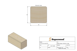 45 x 45 x 3900 mm Superwood Vierkantleiste ZINK nord....