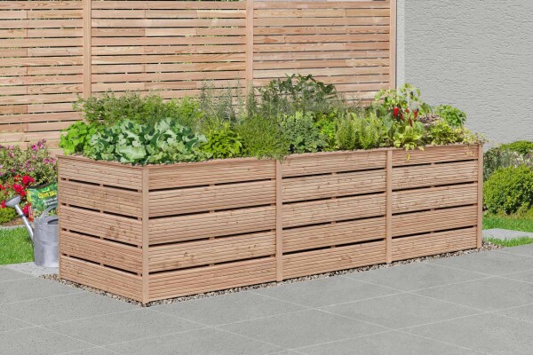 JUNA XXL Hochbeet, Dielen 25x145mm, Lärche, 305x103x80cm, VE: 1, Art.-Nr.: 61102