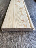 12,5 x 96 mm Kand. Lärche Stabprofil / Sachsenprofil (z.B. Lambris / Lamperie), u/s hobelfallend nachsortiert, Deckbreite: 88 mm, (Abnahme volle Bunde: 10 St.)