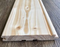 20 x 121 mm Kand. Lärche Stabprofil / Sachsenprofil (z.B. Lambris / Lamperie), sf hobelfallend I-IV, Deckbreite: 113 mm, (Abnahme volle Bunde: 5 St.)