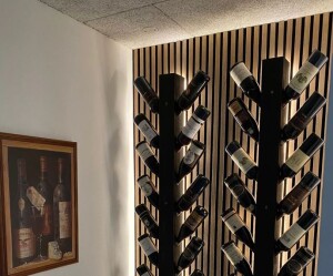 22 x 605 x 3000 mm Fibrotech Signature Akustikpaneel Furnier Eiche roh, fugenloser Optik (9 mm PET Filzträger-schwarz / Lamelle: 12 (3x verschiedene Breiten) mm MDF schwarz), VE: 1 St. / 1,82 qm (ca. 16,5 kg)