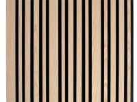 22 x 605 x 3000 mm Fibrotech Signature Akustikpaneel Furnier Eiche roh, fugenloser Optik (9 mm PET Filzträger-schwarz / Lamelle: 12 (3x verschiedene Breiten) mm MDF schwarz), VE: 1 St. / 1,82 qm (ca. 16,5 kg)