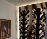 22 x 605 x 3000 mm Fibrotech Signature Akustikpaneel Furnier Eiche roh, fugenloser Optik (9 mm PET Filzträger-schwarz / Lamelle: 12 (3x verschiedene Breiten) mm MDF schwarz), VE: 1 St. / 1,82 qm (ca. 16,5 kg)