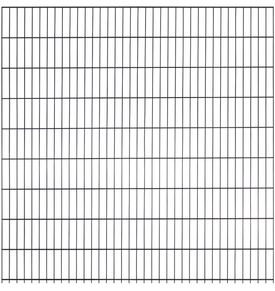 180 x 177,8 cm Nordstrand Doppelstab - Rankgitter, 6/5/6 Doppelstabmatte, Stahl pulverbeschichtet athrazit für Steckzahnsystem, Gitter: 17 mm Stärke, 2 Adapterschienen für die Pfosten (26 x 28 x 1780 mm) Art.- Nr.: NSDS3