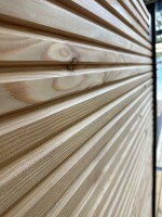 28 x 80 x 1778 mm VivaView® Nadelholz-Steckzaun-Profil Nordstrand DUO, Endprofil Rhombus-/Rund-Nut-Profil aus europäischer Lärche, unbehandelt, Enden ausgefräst auf 20 mm Stärke Art.- Nr.: NSDU3