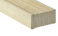 42 x 68 mm Accoya® Nature Unterkonstruktion,  Dauerfestigkeitsklasse DC1, unbehandelt, gehobelt, 2-seitig geriffelt, Längen: 240 bis 480 cm je nach Verfügbarkeit (Eingabe bei Bestellung / Menge = Lfm.)