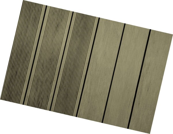 20 x 146 mm VIVADECK® WPC Vintage-Terrassendielen, Sand-Massiv-Profil, Kombi-Profil eins. Gebürstet / eins. Fein gerillt, Längen, mit seitlicher Clip-Nut für VD022 & T3601: 295 cm (Eingabe bei Bestellung / Menge = Lfm.)