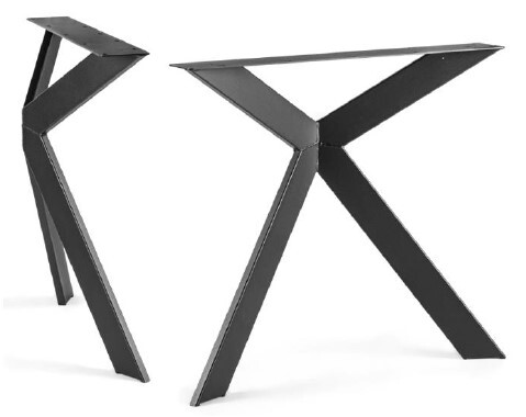 800 x 720 mm (bxh) Holzplatz Esszimmer Tischgestell Set incl. Zubehör, Farbe: schwarz Pulverbeschichtet (Auf Anfrage in allen RAL Farben möglich), Rohr Querschnitt: 80 x 20 mm  Art.-Nr.: RE-785
