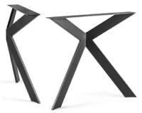 800 x 720 mm (bxh) Holzplatz Esszimmer Tischgestell Set incl. Zubehör, Farbe: schwarz Pulverbeschichtet (Auf Anfrage in allen RAL Farben möglich), Rohr Querschnitt: 80 x 20 mm  Art.-Nr.: RE-785