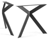800 x 720 mm (bxh) Holzplatz Esszimmer Tischgestell Set incl. Zubehör, Farbe: schwarz Pulverbeschichtet (Auf Anfrage in allen RAL Farben möglich), Rohr Querschnitt: 80 x 20 mm  Art.-Nr.: RE-785