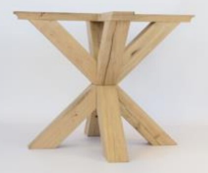 800 x 800 x 720 mm (lxbxh)  Holzplatz Esszimmer Tischgestell Set incl. Zubehör, Holzart: Eiche roh gehobelt rustikal, Querschnitt: 100 x 100 mm  Art.-Nr.: RE-1005