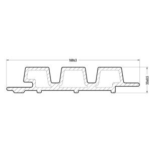 33 x 170 mm Fiberdeck Rhombus Fassadenprofil WEO35 co-extrudierte WPC-Fassade, IPE Deckbreite 140 mm, Länge: 290 cm Abr. Lfm. - TÜ-128