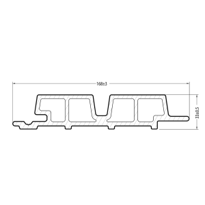 33 x 170 mm Fiberdeck Rhombus Fassadenprofil WEO60 co-extrudierte WPC-Fassade, TEAK Deckbreite 140 mm, Länge: 360 cm Abr. Lfm. - TÜ-135