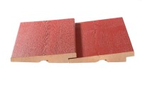 24 x 137 mm Cape Cod Konus Massivholzfassade Typ: Bevel, endbehandelt Kaminrot Sichtseite feiner Bandsägeschnitt Deckmaß: 124 mm, Länge: 427 / 488 cm (Ellerb.)