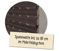 20,5 x 81 x 4200 mm megawood® Rhombusprofil, MWRNA NATURBRAUN Fugenabstand bei Befestigung mit V2A Klammer: 5-8mm (auch als Abschlussprofil für megawood® Terrassendecks in Farbe NATURBAUN einsetzbar) (Abrechnung: LFM.)