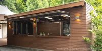 20,5 x 81 x 4200 mm megawood® Rhombusprofil, MWRLO LORBEER Fugenabstand bei Befestigung mit V2A Klammer: 5-8mm (auch als Abschlussprofil für megawood® Terrassendecks in Farbe NATURBAUN einsetzbar) (Abrechnung: LFM.)