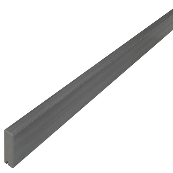 20,5 x 81 x 4200 mm megawood® Rhombusprofil, MWRSG SEL GRIS Fugenabstand bei Befestigung mit V2A Klammer: 5-8mm (auch als Abschlussprofil für megawood® Terrassendecks in Farbe NATURBAUN einsetzbar) (Abrechnung: LFM.)