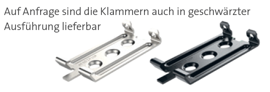 Klammer für megawood® Rhombus-profil, Schwarz Edelstahl (nicht farbig beschichtet) für Fugenabstände von 5mm bis 8mm VE = 30 Klammern inkl. Schrauben