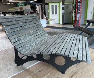 Das Waldsofa / Wellenliege, Motiv: Kreise (Holz: Accoya...